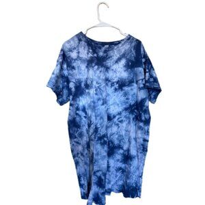 Old Navy Cloud Tie Dye T-Shirt XL Blue White Short Sleeve Crew Neck Cotton Tee